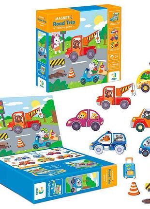 Игра с магнитами dodo «автомобильные приключения» 200244 (20) 36 элементов, 1 доска, в коробке
