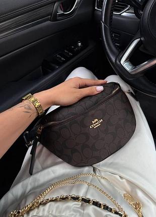 Coach signature belt bag fanny pack brown [оригинальная коробка] 24x15x10
