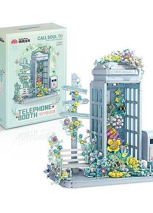 Конструктор tt 1001 (8) «старая телефонная кабина», 2079 элементов, в коробке