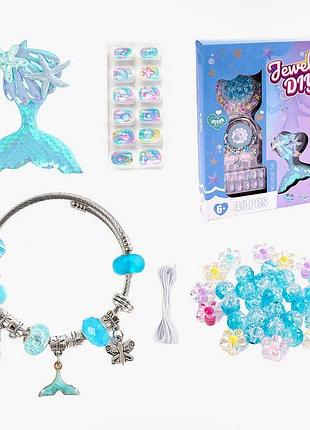 Детский комплект аксессуаров px 66091 (120/2) браслет, заколка, накладные ногти, бусины, в коробке