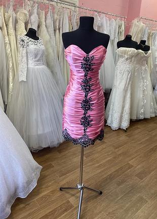 Акція! випускна / вечірнє плаття рожеве та малинове