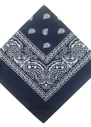 Бандана с узором классик 10384 55х55 см темно-синяя