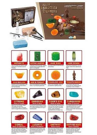 Детский научный набор для раскопок с брикетами, минералами и очками 129-20 (24)