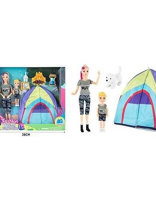 Ляльки st 5616-3 в коробці з наметом та декором, висота 28 см і 13 см