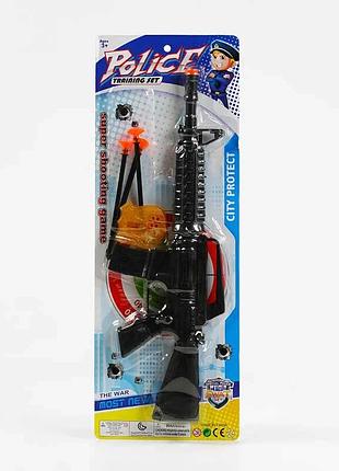 Игрушечный автомат yh 029-3 (168/2) с патронами на присоске и полицейским жетоном, на листе