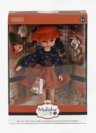 Игровая кукла qj 105 a с шляпкой и искусственными цветами, высота 30 см, в коробке