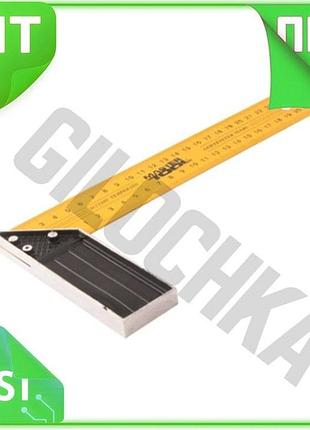 Ve кутник mastertool 250 мм new version сталевий для розмітки та перевірки кутів кутник для тесляра n6w_ver