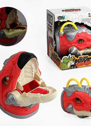 Голова динозавра k 03 штрих з ефектами звуку та світла, рухливий механізм щелепи, в коробці