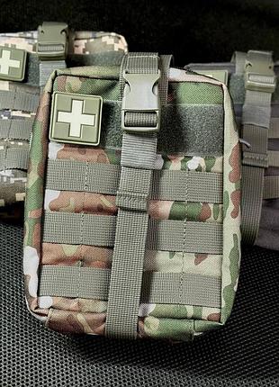 Тактическая быстросвалочная аптечка + шеврон мультикам піксель