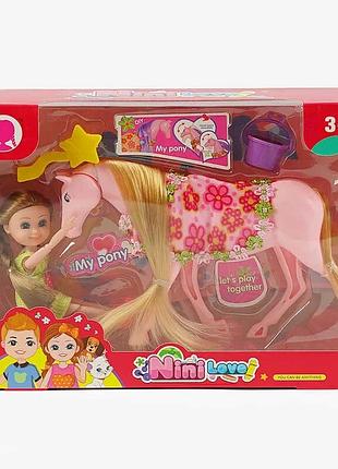 Игровой кукольный набор 55808 (60/2) с куколкой, лошадкой и аксессуарами в коробке