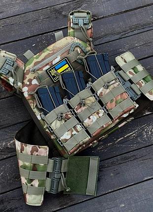 Комплект плитоноска швидкого скидання+ 3 підсумків мультикам олива