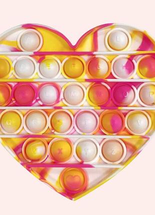 Антистрес іграшка pop it рожеве серце пупирка 5097