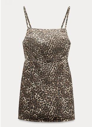 Леопардова джинсова сукня/сарафан/платье від іспанського бренду zara.