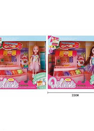 Лялька l 5-29 (96/2) з прилавком і наборами продуктів, висотою 14 см, 2 види