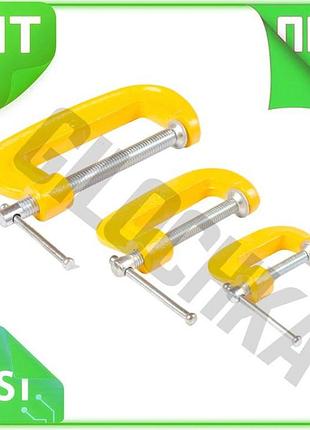 Ve набір струбцин g-тип mastertool new version 25 x 45 x 70 мм для теслярських робіт фіксатори для дет n6w_ver