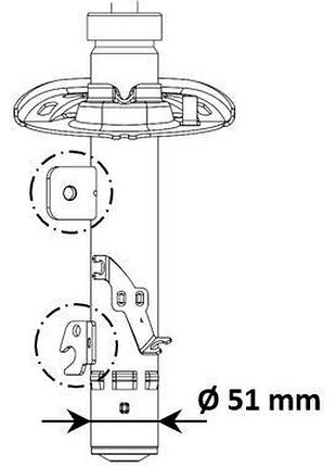 Амортизатор газомасляный peugeot 2008 i (cu_) перед лів ky 3338056