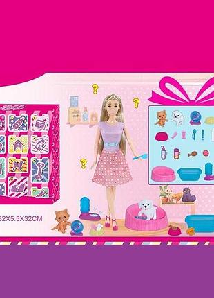 Уникальная кукла wg 189 (48/2) с набором животных и сменной одеждой, высота 30 см, в коробке