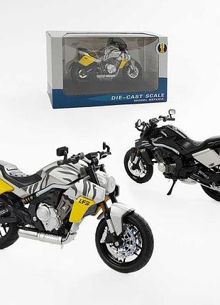 Дитяча модель мотоцикла m 12-14 b (48/2) з ефектами та гумовими шинами