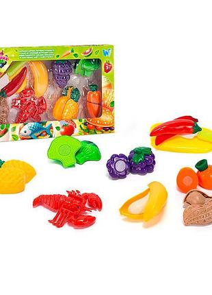 Набор для творческой кухни «кулинарная фантазия» 77360 wtoys, 18 элементов, на липучках, нож, в коробке