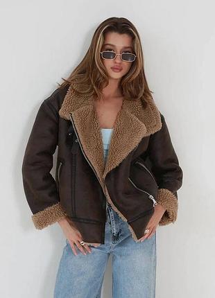Дубленка авиатор шоколад