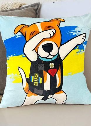 Подушка 3d "пес патрон" 2682_d 12655 35х35 см голубой