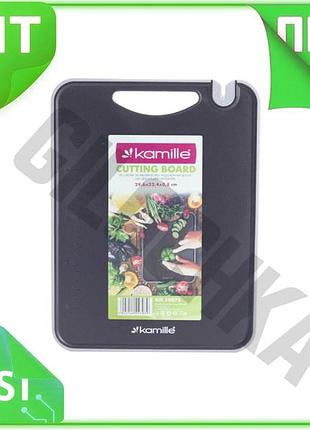 Ve доска разделочная kamille пластиковая new version прямоугольная для кухни 296х224х8 мм нарезки овощ n6w_ver