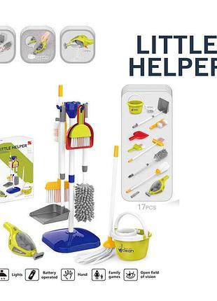 Детский комплект для домашней уборки 667-73 (24) с аккумуляторным пылесосом, 17 частей, в коробке