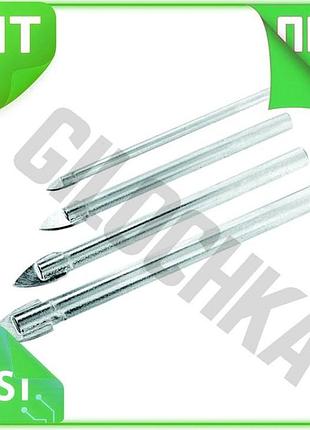 Ve набор сверл по стеклу new version и керамике granite 4-8 мм 4 шт. для сверления отверстий в керамик n6w_ver