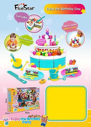 Дитячий набір для святкового декору з підсвічуванням 35970 (10/2) смаколики, прикраси, посуд, свічка та запальничка в коробці