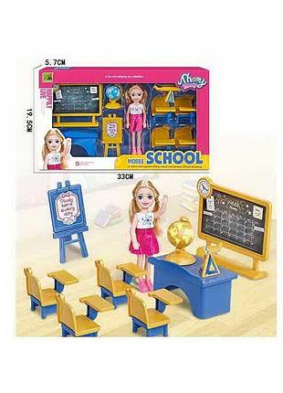 Игровой набор «школа» 9045-6 (36) из 9 предметов, высота 14 см, включает глобус, доски, парты, учительский