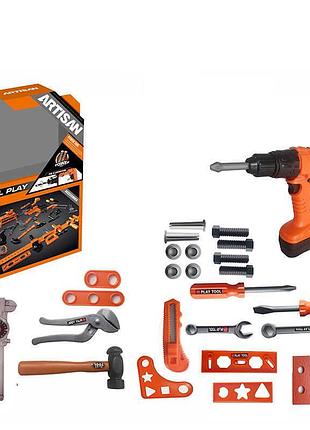 Детский комплект для мастерства ky 1068-105 d с дрелью и аксессуарами в коробке