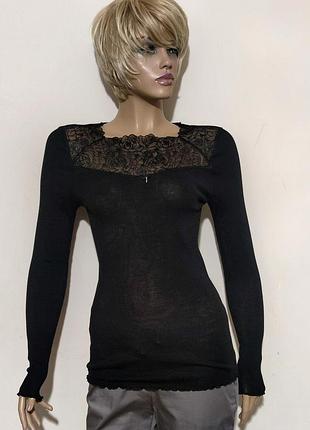 Calida шерстяной шелковый лонгслив кружево /0000h/