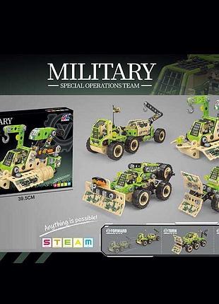 Игровой набор j 6606 с 200 крупными деталями и резиновыми колесами в коробке