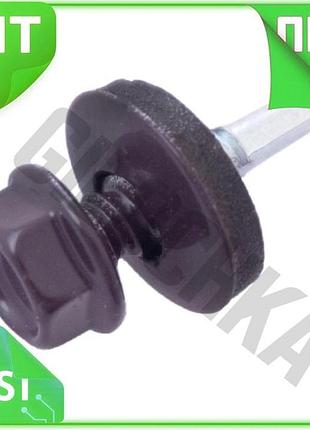 Ve саморез кровельный apro 4,8 new version x 19 мм ral 8019 50 шт крепеж для металла с шайбой и прокла n6w_ver