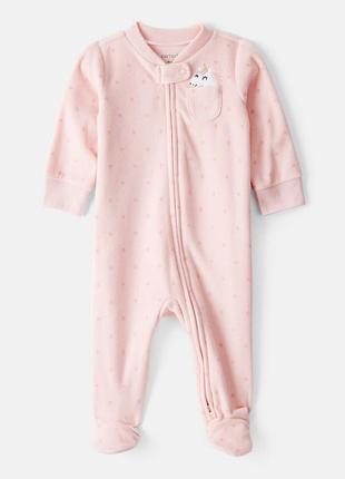 Тероий флісовий чоловічок сліп піжама комбінезон carter’s картерс для дівчинки