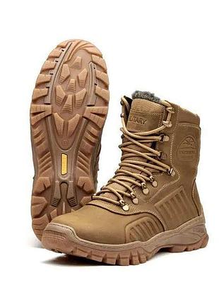 Берцы тактические зимние кожаные, мех до -20 с°койот 40