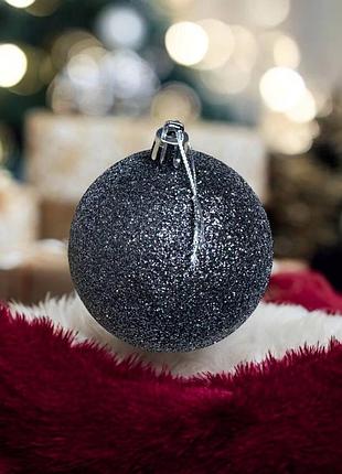 Набор игрушек на елку 14730 8 см 6 шт черные