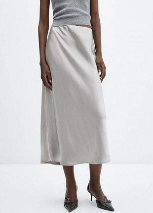 Юбка миди атласная mango