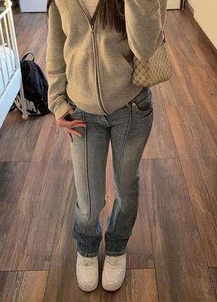 Джинси на низкой посадке синие голубые джинси низька посадка блакитні сині штани брюки штаны y2k 2025 2026 flared jeans клеш джинси кльош bootcut