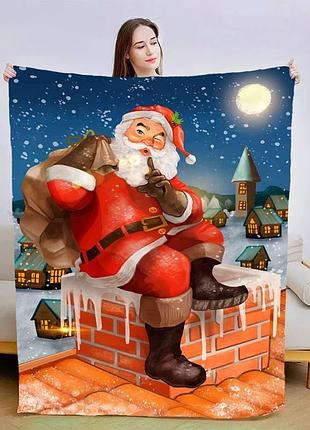 Плед 3d новорічний санта клаус №2 13839 160х200 см