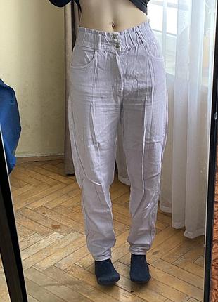 Лілові/ світло-фіолетові джинси мом/банани