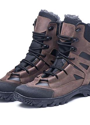 Тактичні зимові берці хутро до -20 коричневі