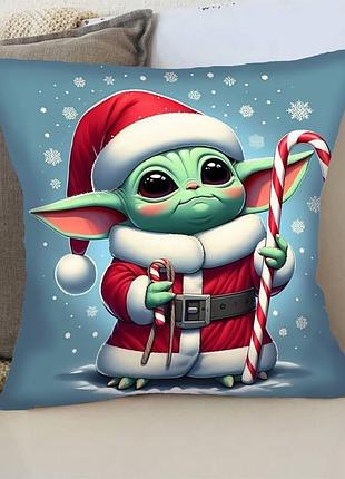 Подушка 3d новогодний йода №1 4270_d 17713 35х35 см
