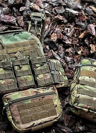 Комплект плитоноска швидкого скидання cordura 1000d + 4 підсумка + рюкзак мультикам мультикам