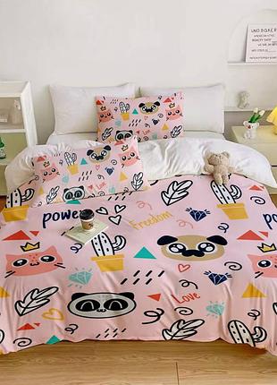 Постельное белье 3d полуторное из микросатина мопсики 31488 150х215 см 70х70 см