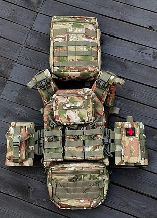 Комплект плитоноска gen.7 быстрого сброса+ 7 подсумков и рюкзак мультикам