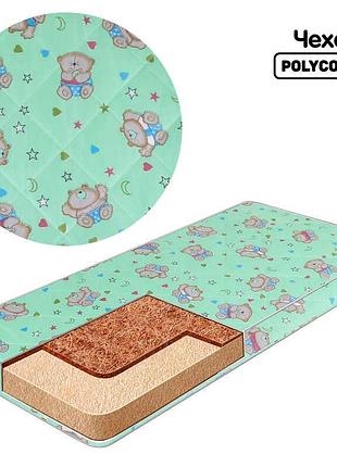 Матрас для малышей с натуральным наполнителем поликотон homefort, артикул 11122231, дизайн медвежата, цвет