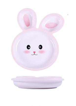 Тарелка детская зайчик розовый 18568 3х18.3х24.3 см