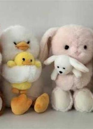 М'який звір m 18471 (120) 4 види, з малюком, лапки на магнітах, видається тільки мікс видів