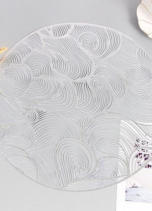 Салфетка сервировочная 5457 38 см серебристая